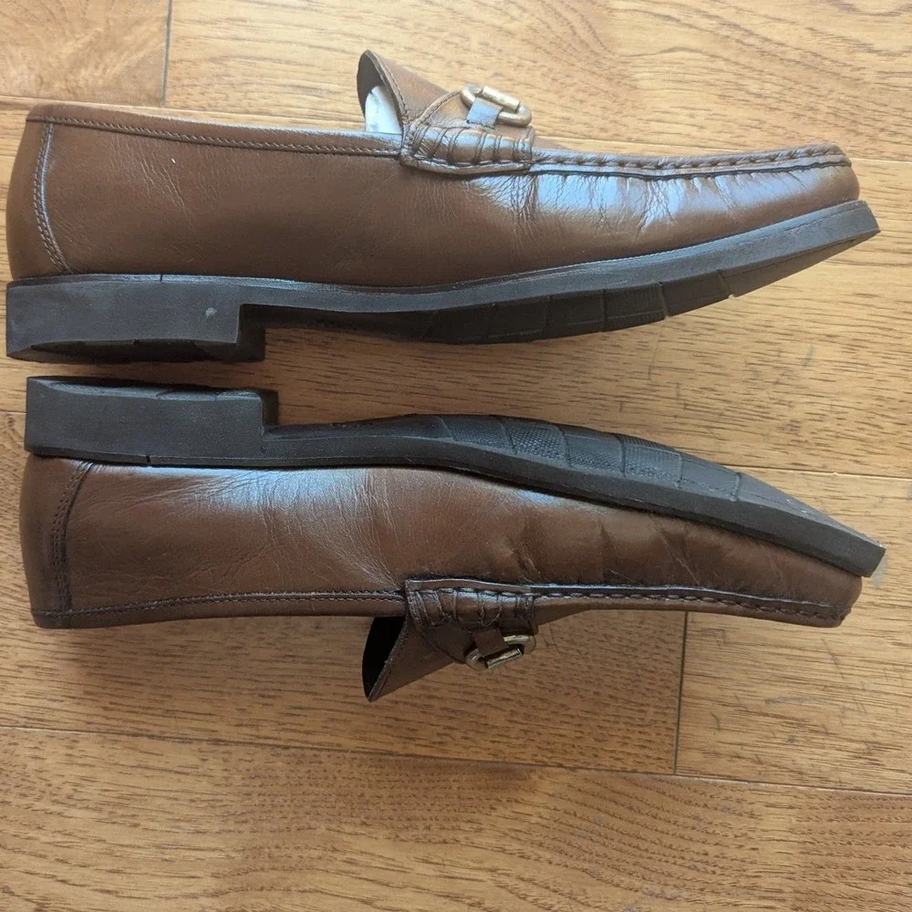 Florsheim Horsebit Loafers Brown Leather Moc Toe Slip On Mens 10.5 D Old Money
